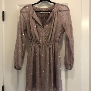 Chelsea & Violet Dress Size‎ XS Color Mauve with Sequins Mid Length